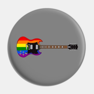 Rainbow Pride Flag Electric Guitar Pin