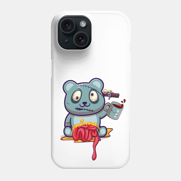 coffee bear zombie gift for bears lovers coffee addict zombie lovers. Phone Case by Mikaels0n