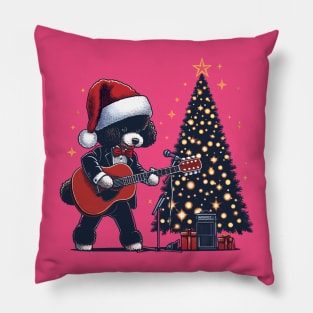 Poodle Playing Guitar Christmas Pillow