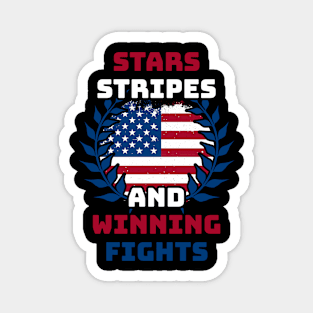 Stars Stripes and Winning Fights .dyns Magnet