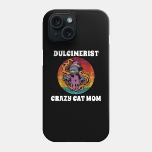 Dulcimerist Crazy Cat Mom Groovy Halloween Party Retro Vintage Phone Case