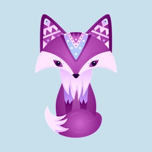 Mystical Woodland Pink Purple Fox T-Shirt