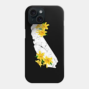 California Map Flower Phone Case