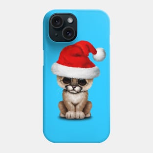 Cute Cougar Cub Wearing a Santa Hat Phone Case