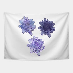 Chrysanthemum Flowers in Purple Tapestry