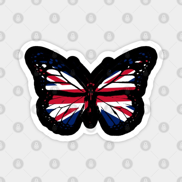 United Kingdom Monarch Butterfly Flag of England To Celebrate British National Day (Support UK) Magnet by Mochabonk