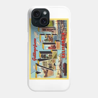 Greetings from Vallejo, California - Vintage Large Letter Postcard Phone Case