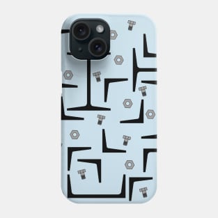 Nuts, Bolts, Angles and Gray Steel Beams Pattern Phone Case