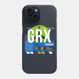 Granada (GRX) Airport // Retro Sunset Baggage Tag Phone Case