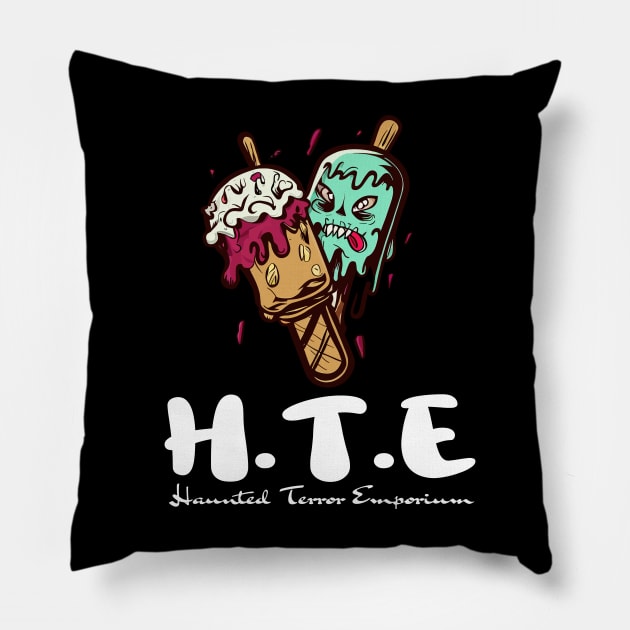 Halloween Kawaii Zombie Ice Cream And Popsicle Haunted Terror Emporium Apparel Pillow by Outrageous Flavors