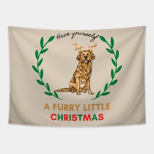 Have Yourself A Furry Little Christmas with Golden Retriever Tapestry