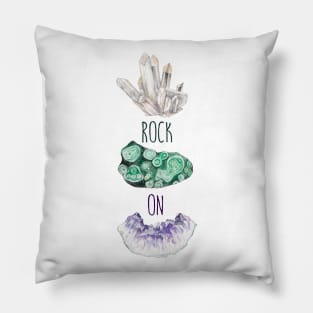 Rock On Malachite Quartz Amethyst Pillow