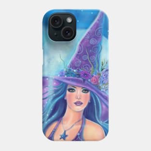 Halloween witch Mallory fantasy art by Renee Lavoie Phone Case