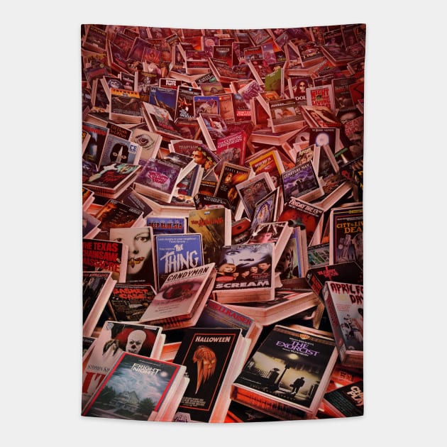 Horror VHS Cemetery Tapestry by Rachid Lotf