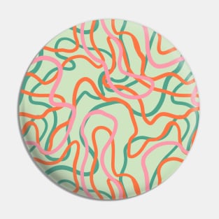 Abstract curvy lines pattern in mint green Pin