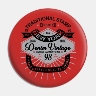 Traditional Stamp Denim Vintage Pin