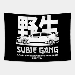 Subie gang white print Tapestry