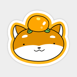 Orange Fruit Shiba Face Magnet