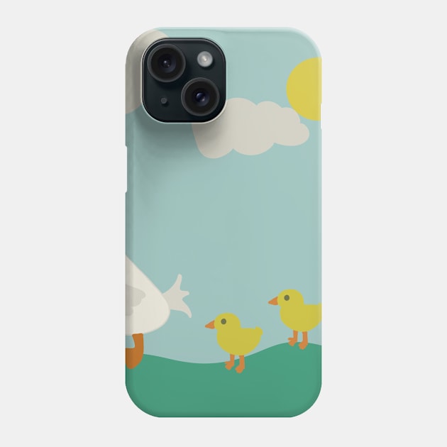 Mama Duck and Babies - Following the Leader Phone Case by Slightly Unhinged