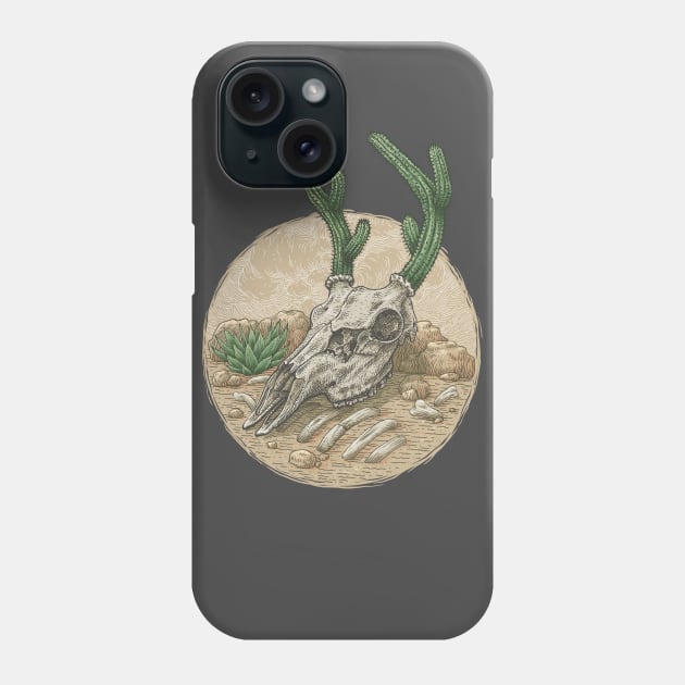 Deer Cactus Phone Case by Kelelowor