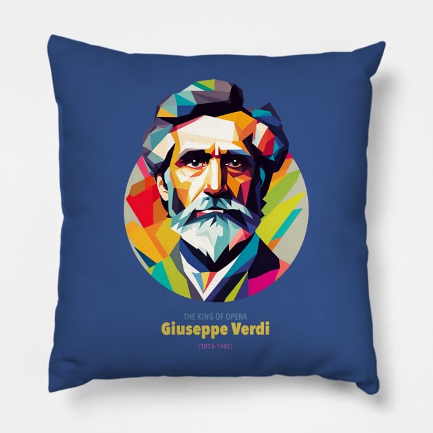 Giuseppe Verdi in WPAP Pillow by BAJAJU