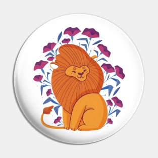 Mane Flower Lion Pin