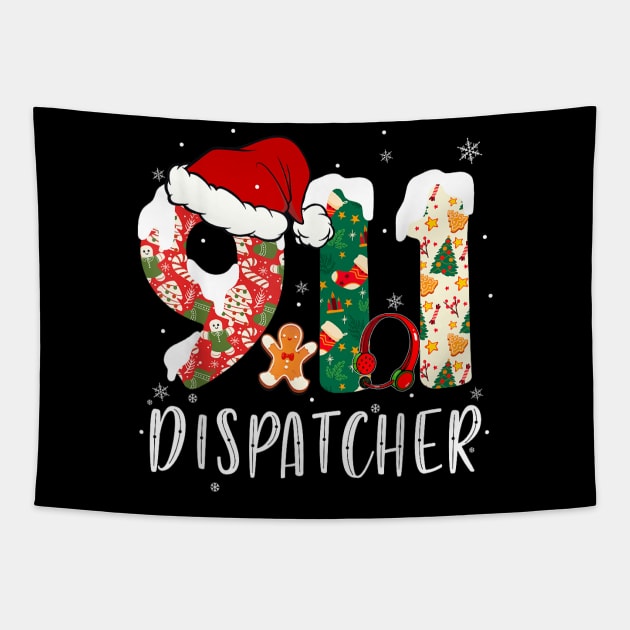 911 Dispatcher Christmas Tapestry by Shirts by Jamie