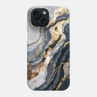 Blue and white marble with gold details By Jean-Claude Phone Case