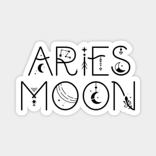 Aries moon sign celestial typography Magnet