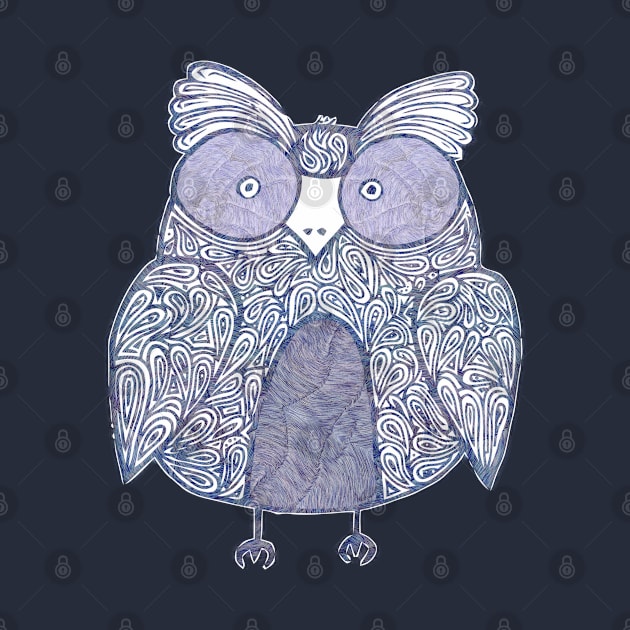 Cool Ink Paisley Doodle Owl by katmargoli