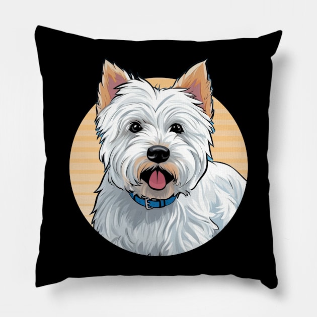 West Highland Terrier Tribute Westie Pillow by GAMAS Threads