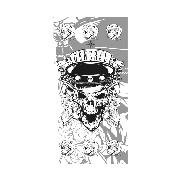 Black on white skull general illustration by slluks_shop