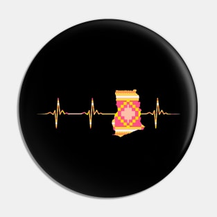 Ghana Map, Kente Pattern, Heartbeat, Love Africa Pin