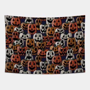 Pile of Jack o Laterns - Halloween Pattern - Dark Colors Tapestry