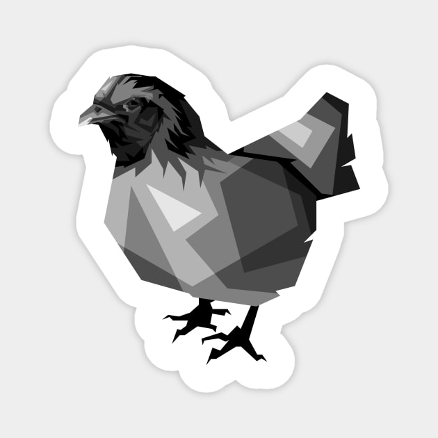hen chicken grayscale wpap Magnet by Rizkydwi