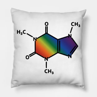 Rainbow Caffeine Molecule Pillow