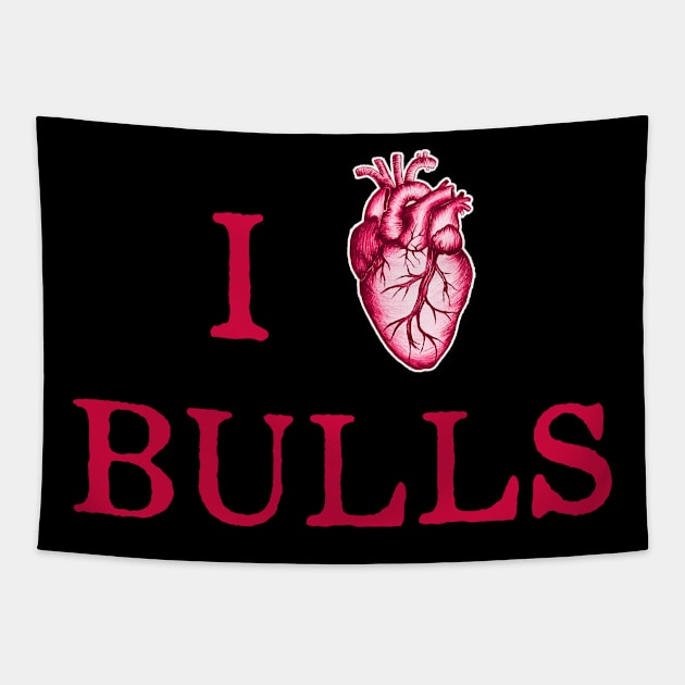 I Love Bulls - Chicago Bulls Tapestry by HamzaNabil