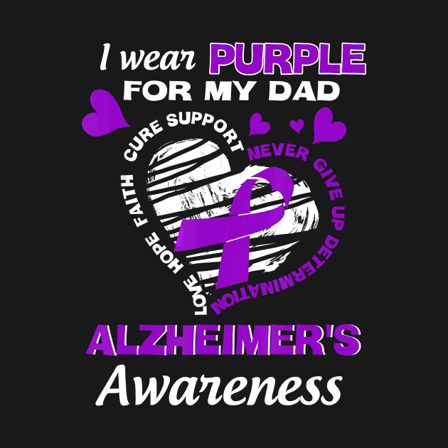 I WEAR PURPLE FOR MY DAD ALZHEIMER AWARENESS RIBBON Gift by thuylinh8