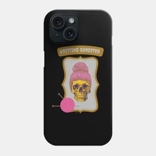 Knitting gangster skull design Phone Case