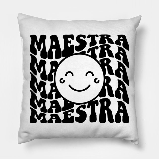 Maestra - Spanish Teacher Pillow by Myartstor 