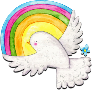 Rainbow Dove Magnet