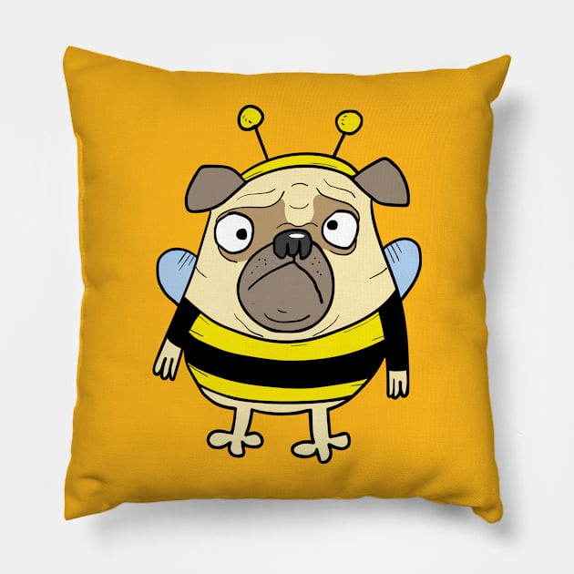 Funny dog-bee Pillow by katanya78