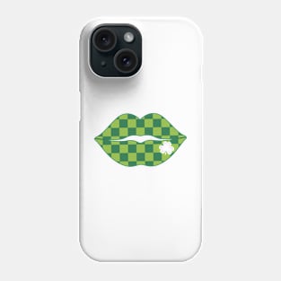 St. Patrick's Day Lips Kiss checkerboard Phone Case