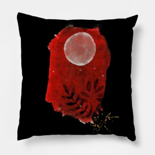 Abstract Watercolour: Red Moon Pillow