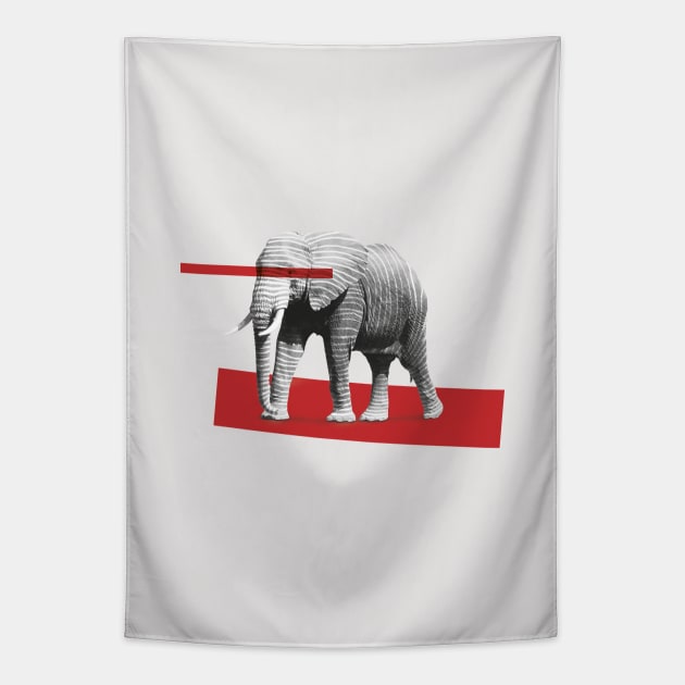 elephant behind bars Tapestry by frndpndrlc