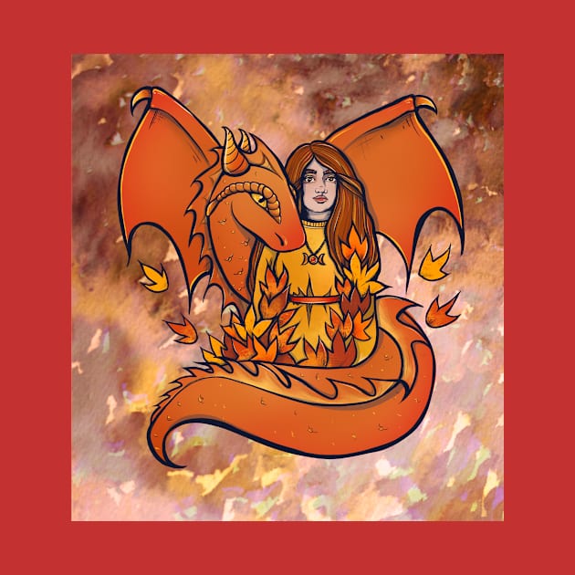 Autumn Dragon Goddess by bubbsnugg