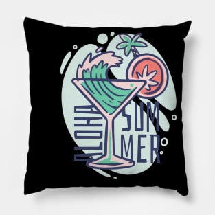 Aloha Summer Retro Vintage Holiday Art Pillow