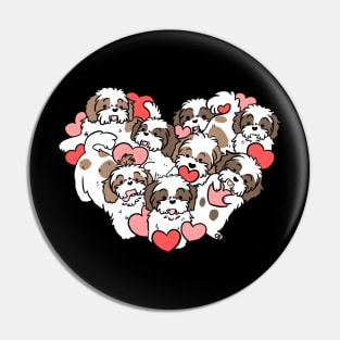 Cute shih tzu dog heart for valentines day Pin