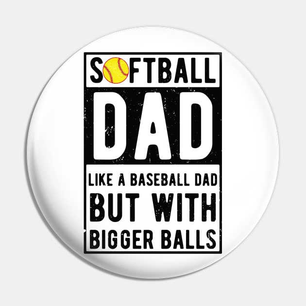 Softball Dad Like A Baseball Dad But With Bigger Balls Pin by Gaming champion