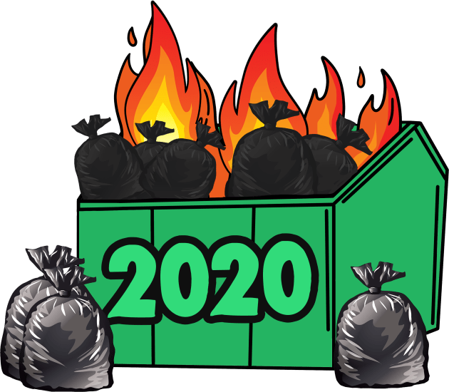 2020 Dumpster Fire Trash - Worst Year Ever Kids T-Shirt by Barnyardy